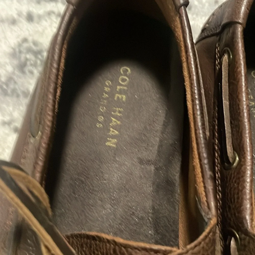 Cole Haan Harpswell brown leather boat shoes size 10.5 C28865 ·